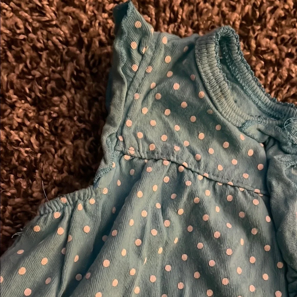 Carter's Blue Polka Dot Baby Girl Romper with Flower Design